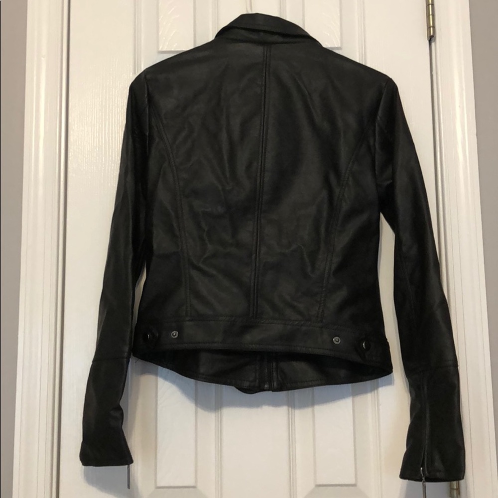 Francesca’s Front Ruffle Leather Jacket NWT - Picture 5 of 6